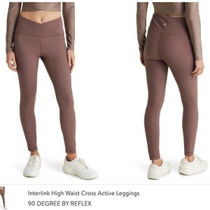 Interlink High Waist Cross Active Leggings - Peppercorn
